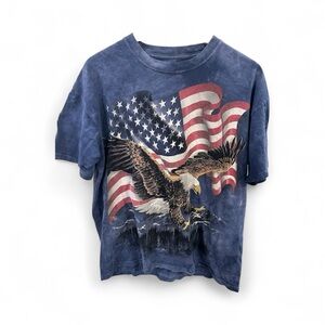 The Mountain Eagle & American Flag T-Shirt – Size L